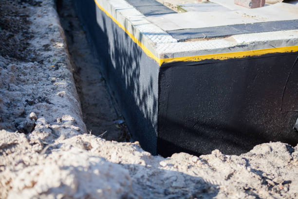 Residential Interior Drainage System installation at a Crofton, MD home by SJ Waterproofing Pros